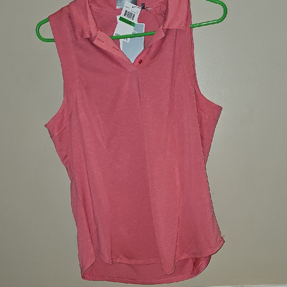 Callaway Pink Fitted Polo Tank Top